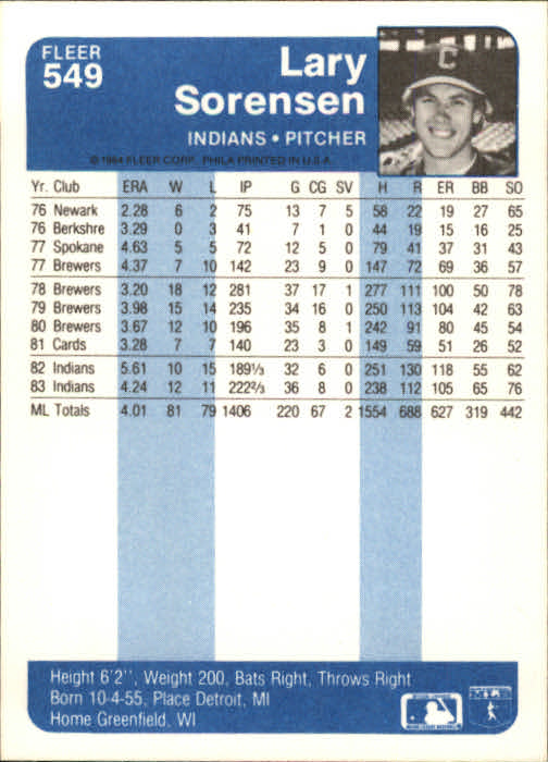 1984 Fleer Baseball Card Pick 288-584 - Picture 437 of 491