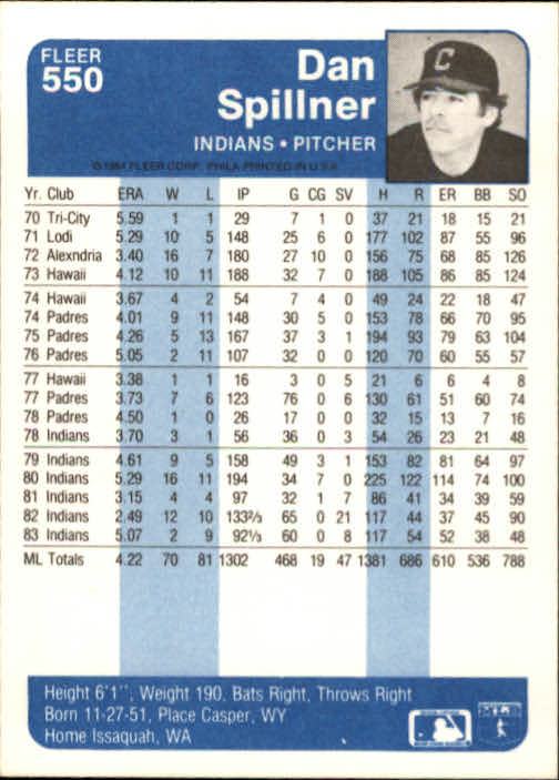 1984 Fleer Baseball Card Pick 288-584 - Picture 439 of 491