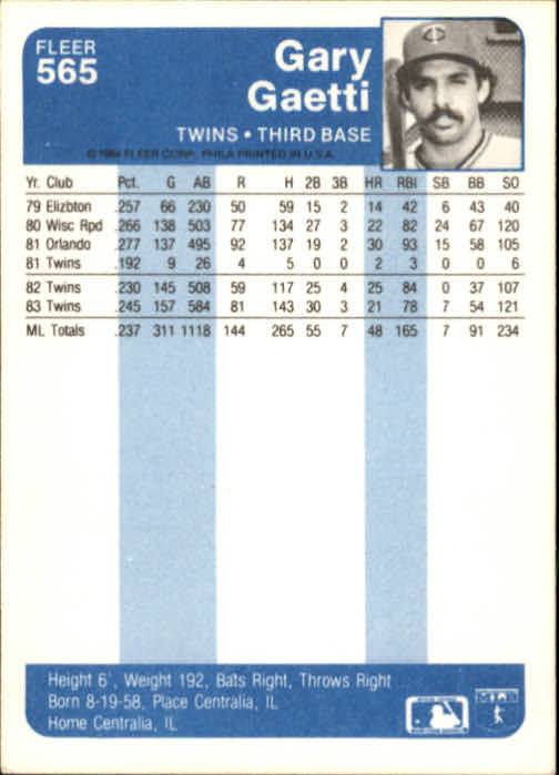 1984 Fleer Baseball Card Pick 288-584 - Picture 467 of 491