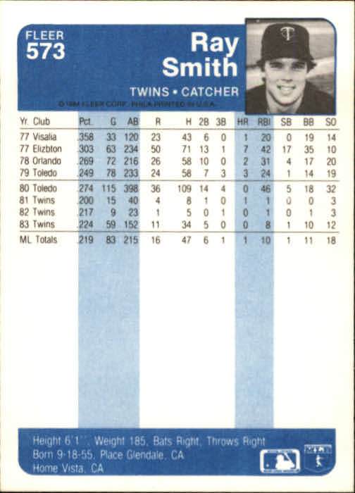 1984 Fleer Baseball Card Pick 288-584 - Picture 477 of 491