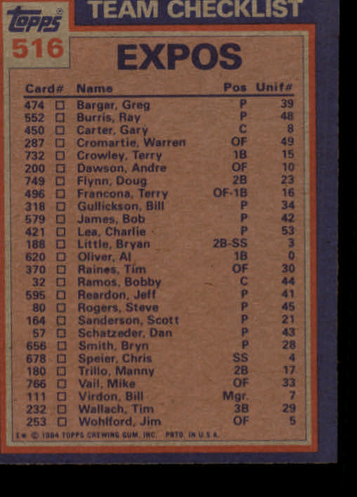 thumbnail 23  - 1984 Topps Baseball Card Pick 506-759