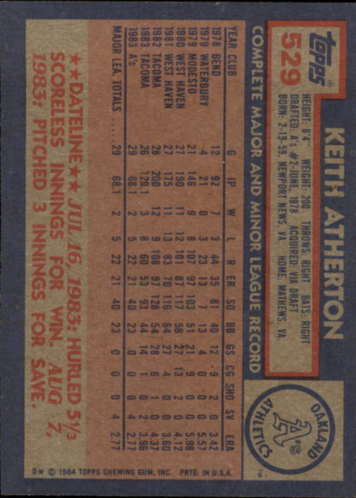 thumbnail 47  - 1984 Topps Baseball Card Pick 506-759