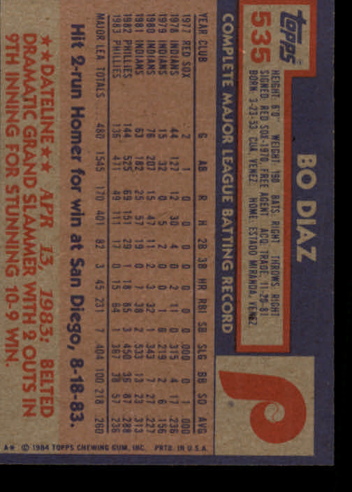 thumbnail 59  - 1984 Topps Baseball Card Pick 506-759