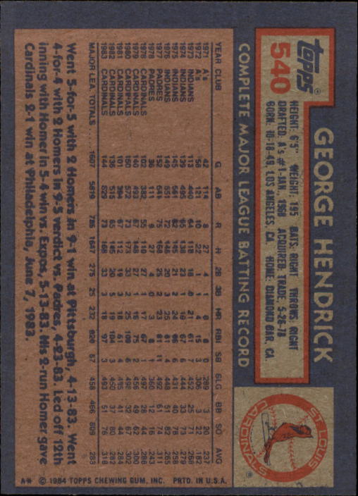 thumbnail 69  - 1984 Topps Baseball Card Pick 506-759