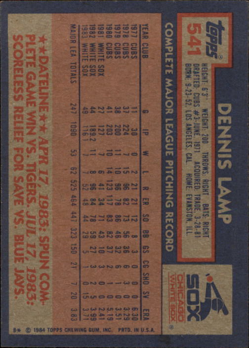 thumbnail 71  - 1984 Topps Baseball Card Pick 506-759