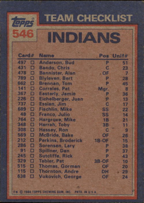 thumbnail 79  - 1984 Topps Baseball Card Pick 506-759