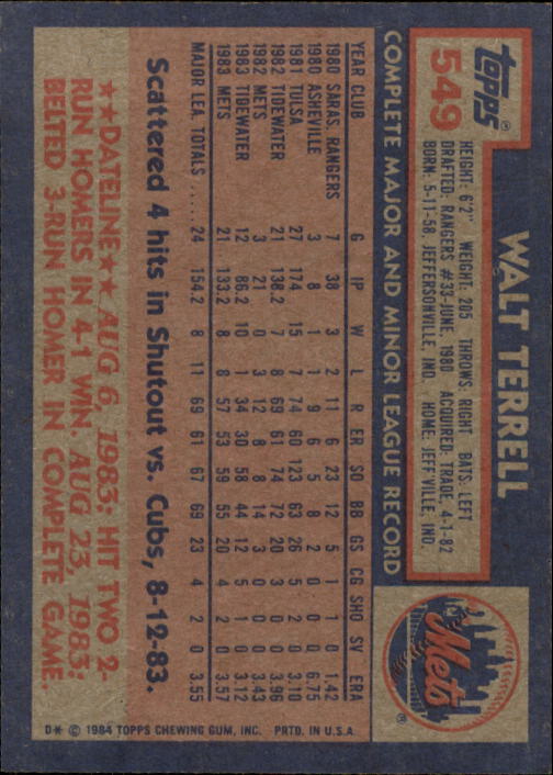 thumbnail 85  - 1984 Topps Baseball Card Pick 506-759