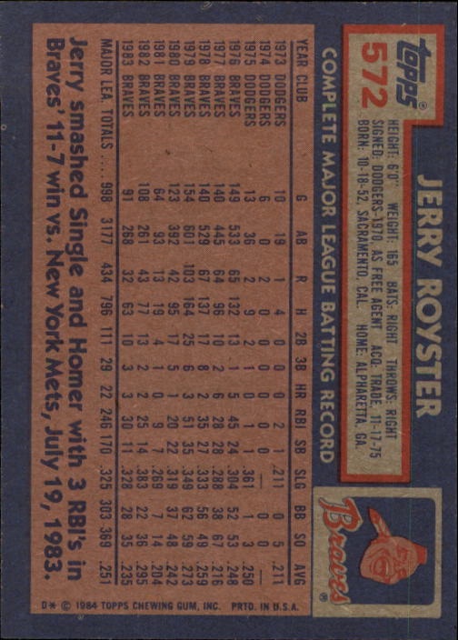 thumbnail 129  - 1984 Topps Baseball Card Pick 506-759