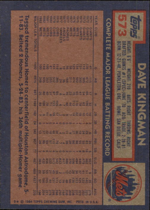 thumbnail 131  - 1984 Topps Baseball Card Pick 506-759