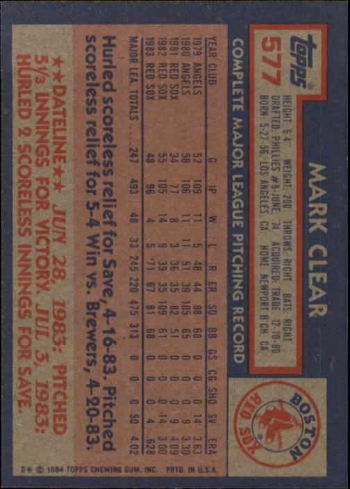 thumbnail 139  - 1984 Topps Baseball Card Pick 506-759