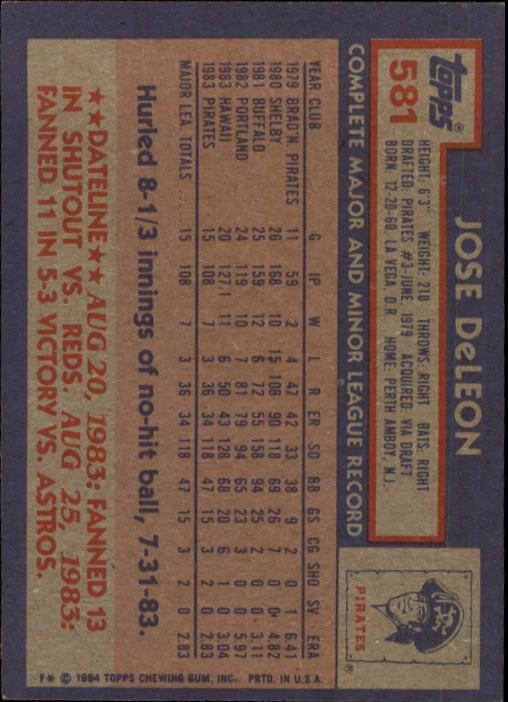 thumbnail 147  - 1984 Topps Baseball Card Pick 506-759