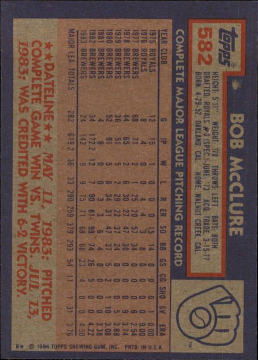 thumbnail 149  - 1984 Topps Baseball Card Pick 506-759