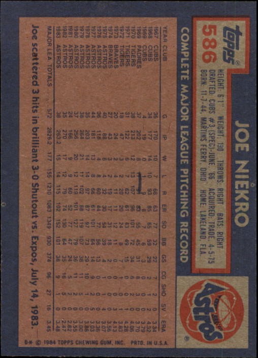 thumbnail 155  - 1984 Topps Baseball Card Pick 506-759