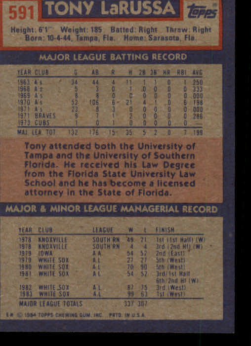 thumbnail 165  - 1984 Topps Baseball Card Pick 506-759
