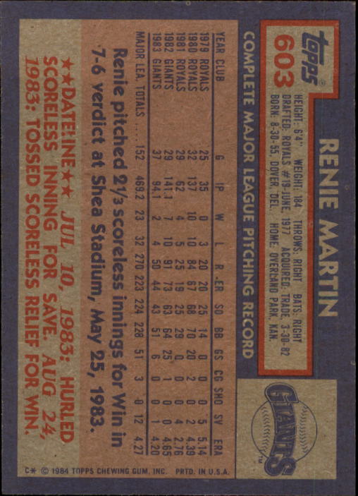 thumbnail 7  - 1984 Topps Baseball Set Break (Cards 601-792) (Pick Your Players)