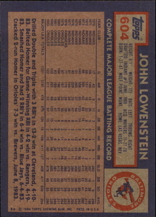 thumbnail 9  - A0328- 1984 Topps Baseball Cards 601-792 +Rookies -You Pick- 10+ FREE US SHIP