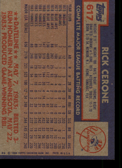 thumbnail 35  - A0328- 1984 Topps Baseball Cards 601-792 +Rookies -You Pick- 10+ FREE US SHIP