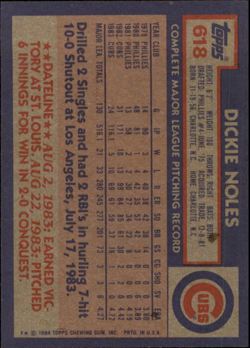thumbnail 35  - 1984 Topps Baseball Set Break (Cards 601-792) (Pick Your Players)