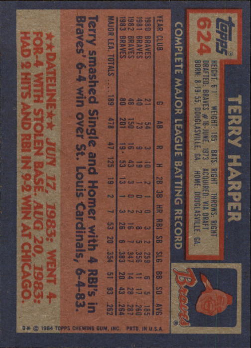 thumbnail 47  - 1984 Topps Baseball Set Break (Cards 601-792) (Pick Your Players)