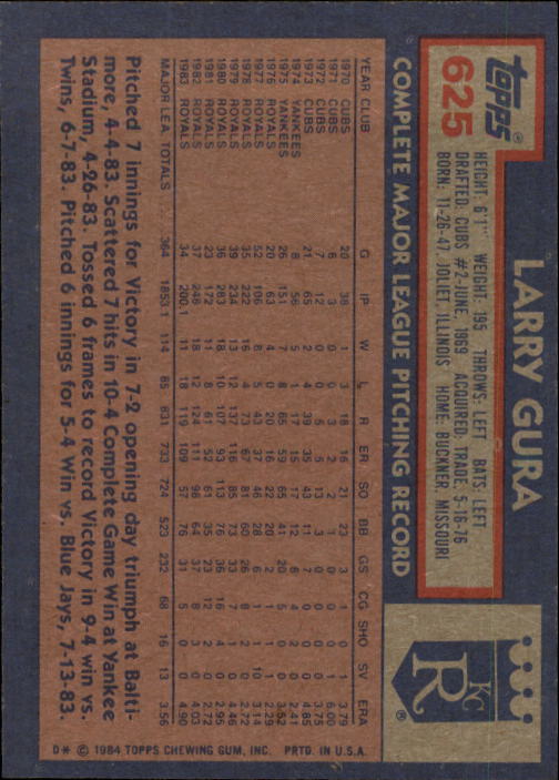 thumbnail 229  - 1984 Topps Baseball Card Pick 506-759
