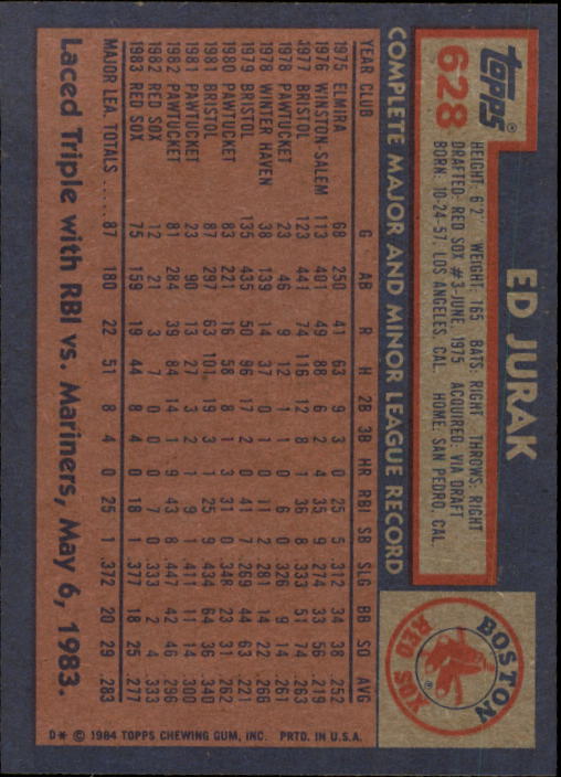 thumbnail 55  - 1984 Topps Baseball Set Break (Cards 601-792) (Pick Your Players)