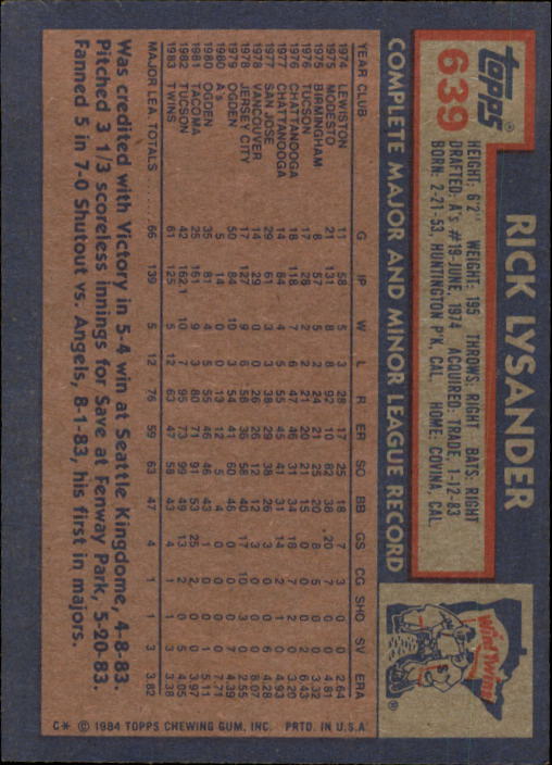 thumbnail 257  - 1984 Topps Baseball Card Pick 506-759
