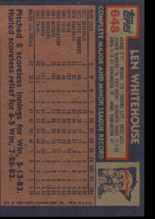 thumbnail 97  - A0328- 1984 Topps Baseball Cards 601-792 +Rookies -You Pick- 10+ FREE US SHIP