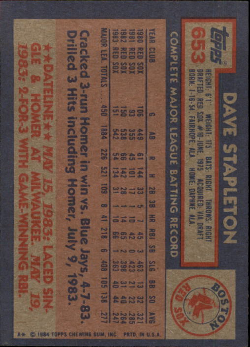 thumbnail 107  - A0328- 1984 Topps Baseball Cards 601-792 +Rookies -You Pick- 10+ FREE US SHIP