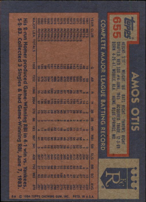 thumbnail 287  - 1984 Topps Baseball Card Pick 506-759