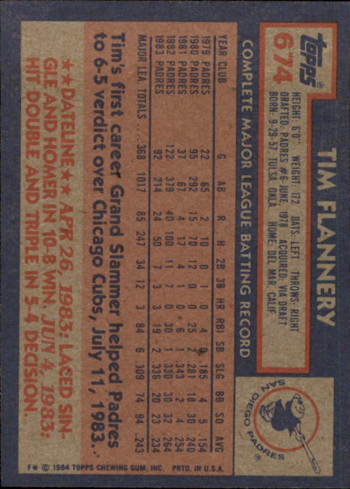 thumbnail 149  - A0328- 1984 Topps Baseball Cards 601-792 +Rookies -You Pick- 10+ FREE US SHIP