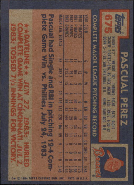 thumbnail 151  - A0328- 1984 Topps Baseball Cards 601-792 +Rookies -You Pick- 10+ FREE US SHIP
