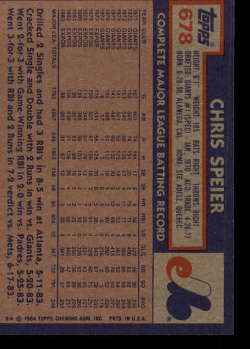 thumbnail 155  - 1984 Topps Baseball Set Break (Cards 601-792) (Pick Your Players)