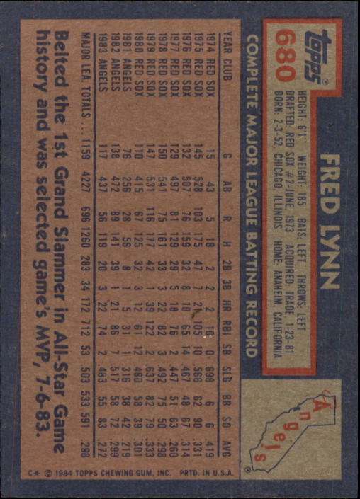 thumbnail 161  - A0328- 1984 Topps Baseball Cards 601-792 +Rookies -You Pick- 10+ FREE US SHIP
