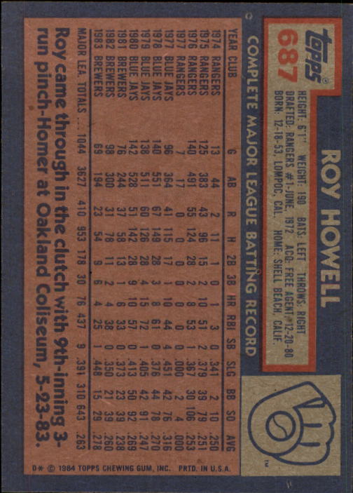 thumbnail 175  - A0328- 1984 Topps Baseball Cards 601-792 +Rookies -You Pick- 10+ FREE US SHIP