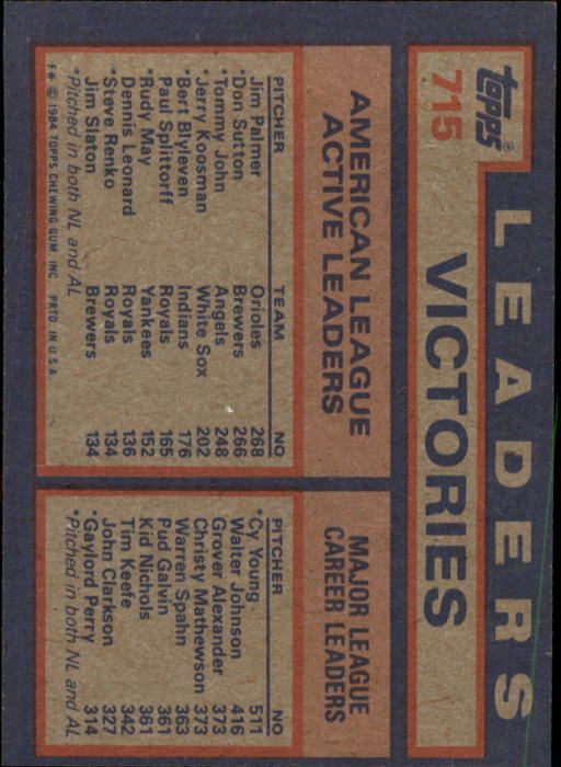 thumbnail 227  - 1984 Topps Baseball Set Break (Cards 601-792) (Pick Your Players)