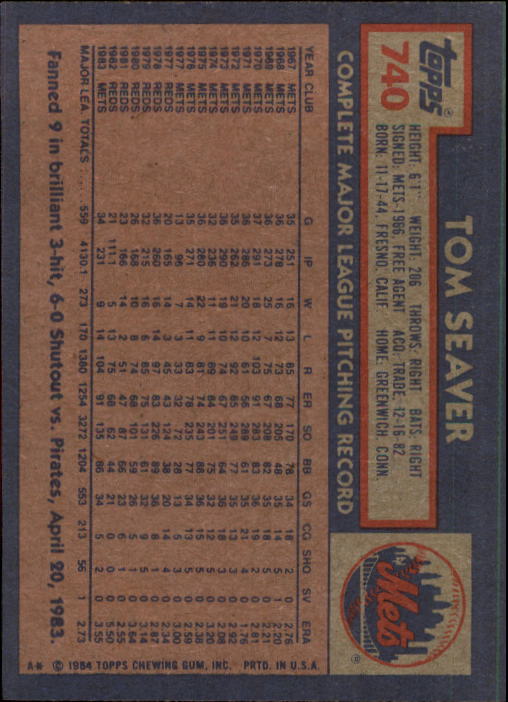 thumbnail 281  - A0328- 1984 Topps Baseball Cards 601-792 +Rookies -You Pick- 10+ FREE US SHIP