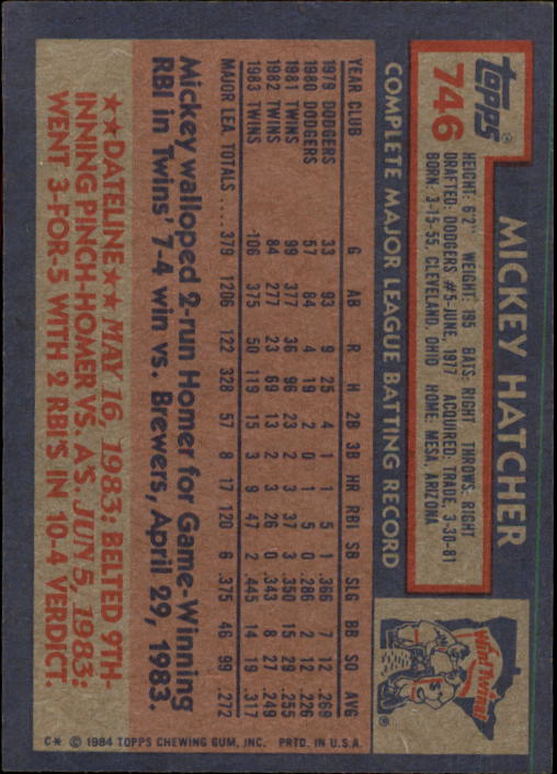 thumbnail 465  - 1984 Topps Baseball Card Pick 506-759