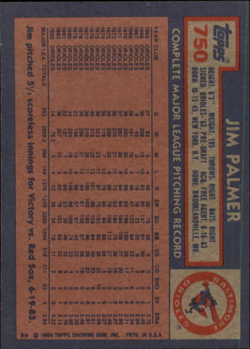 thumbnail 301  - A0328- 1984 Topps Baseball Cards 601-792 +Rookies -You Pick- 10+ FREE US SHIP