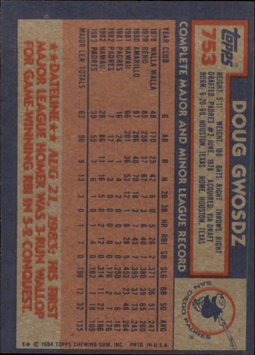thumbnail 307  - A0328- 1984 Topps Baseball Cards 601-792 +Rookies -You Pick- 10+ FREE US SHIP