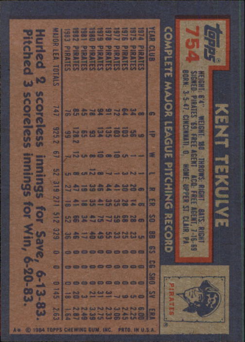thumbnail 303  - 1984 Topps Baseball Set Break (Cards 601-792) (Pick Your Players)