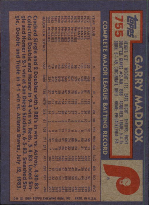thumbnail 483  - 1984 Topps Baseball Card Pick 506-759