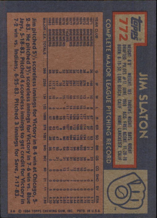 thumbnail 339  - 1984 Topps Baseball Set Break (Cards 601-792) (Pick Your Players)