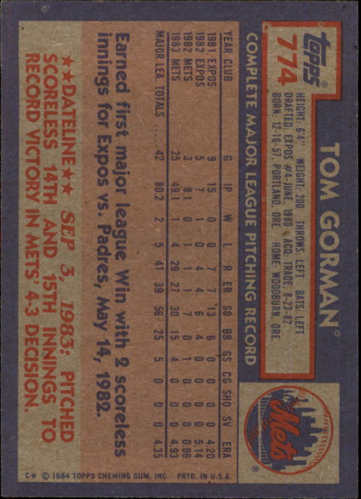 thumbnail 343  - 1984 Topps Baseball Set Break (Cards 601-792) (Pick Your Players)
