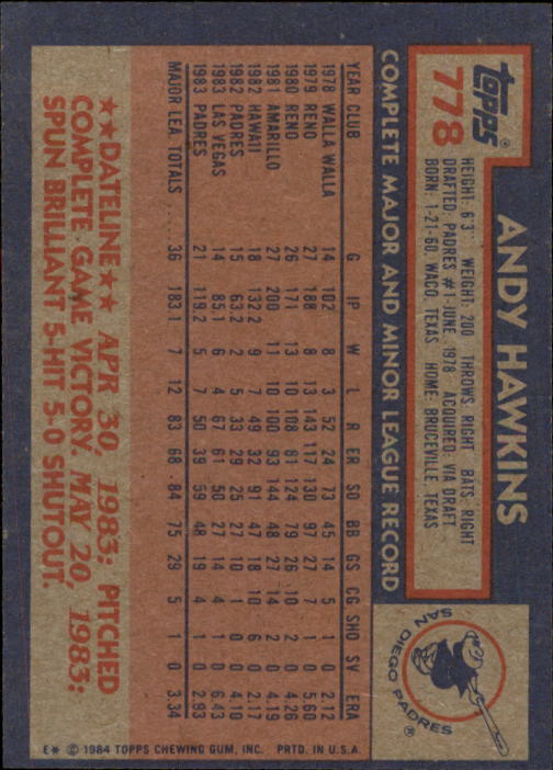 thumbnail 357  - A0328- 1984 Topps Baseball Cards 601-792 +Rookies -You Pick- 10+ FREE US SHIP