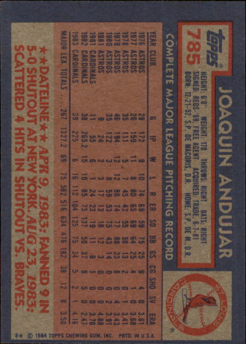 thumbnail 371  - A0328- 1984 Topps Baseball Cards 601-792 +Rookies -You Pick- 10+ FREE US SHIP