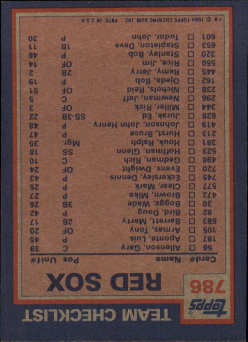 thumbnail 373  - A0328- 1984 Topps Baseball Cards 601-792 +Rookies -You Pick- 10+ FREE US SHIP