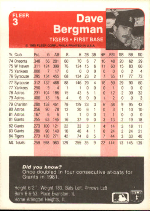 1985 Fleer Baseball Card Pick 1-376 - Picture 5 of 481