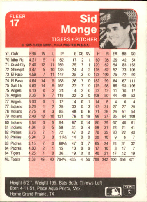 1985 Fleer Baseball Card Pick 1-376 - Picture 25 of 481