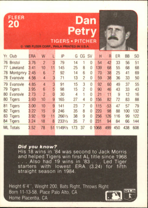 1985 Fleer Baseball Card Pick 1-376 - Picture 27 of 481