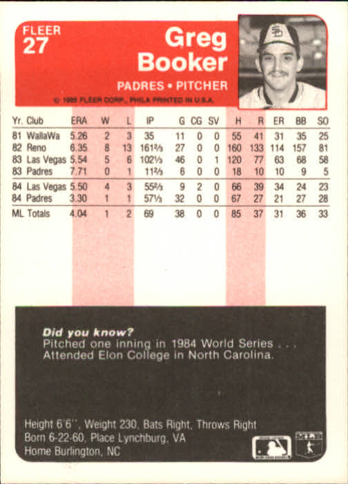 1985 Fleer Baseball Card Pick 1-376 - Picture 33 of 481